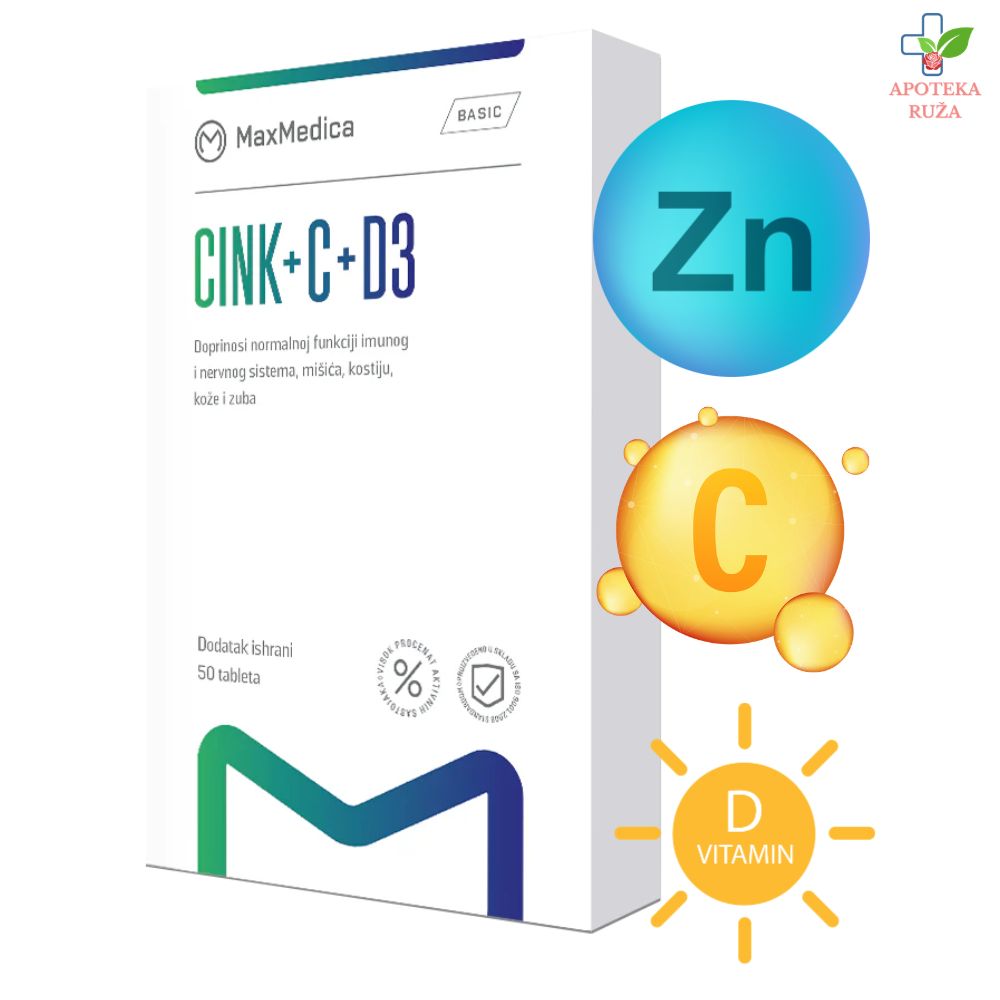 Max Medica Cink + Vitamin C + D3 50 tableta
