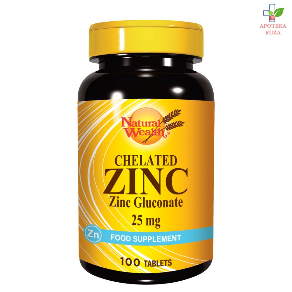 Natural Wealth Helirani cink 25 mg 100 tableta