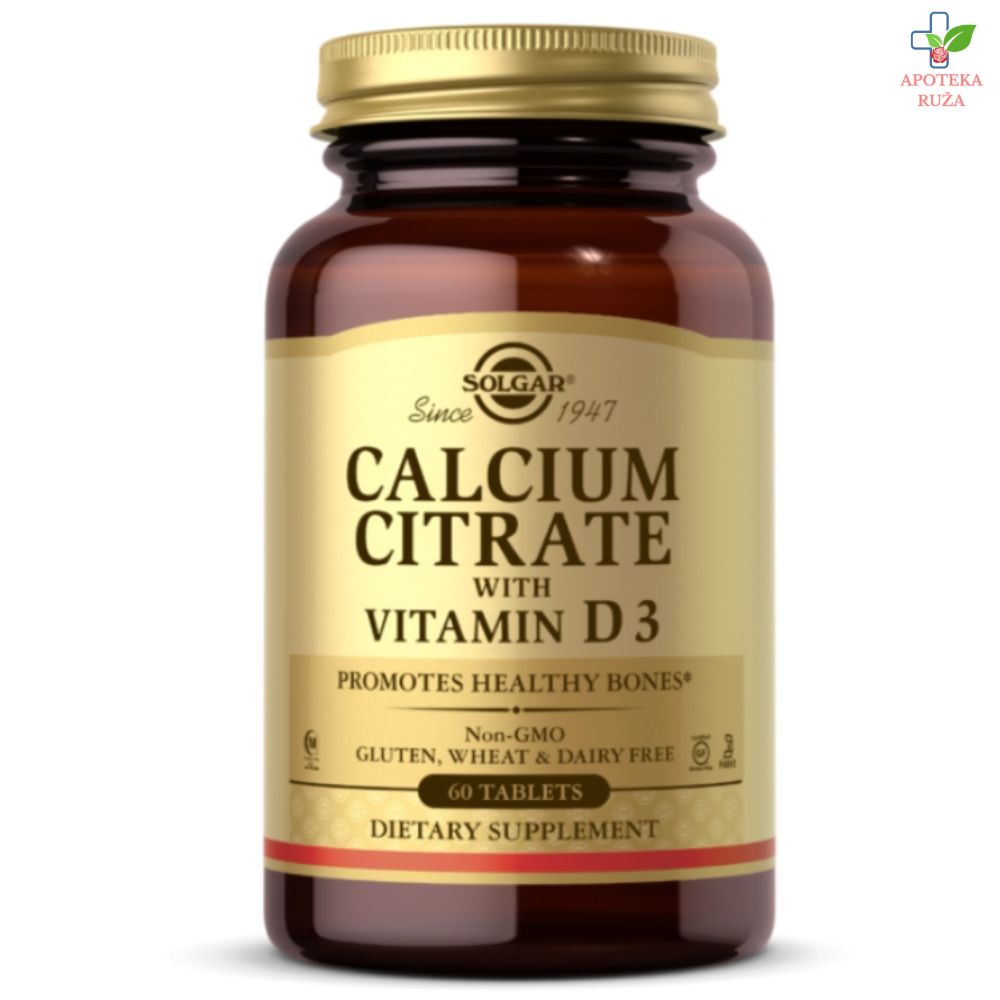 Solgar Kalcijum Citrat + Vitamin D3 60 tableta