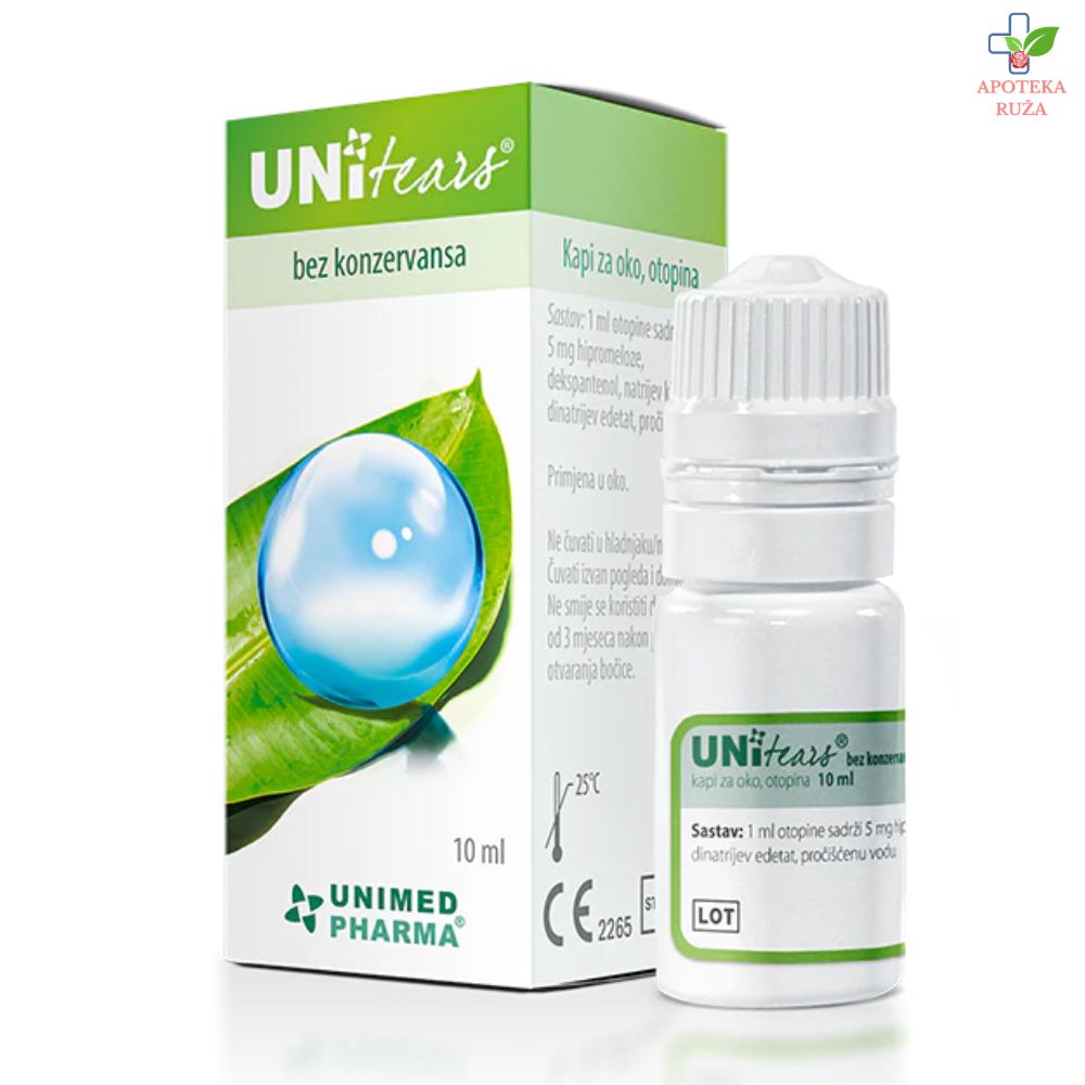 UNItears kapi za oči veštačke suze 10ml BEZ KONZERVANSA