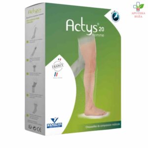 Actys 20 kompresivna čarapa dokolena ZATVORENI PRSTI vel T1 BEŽ