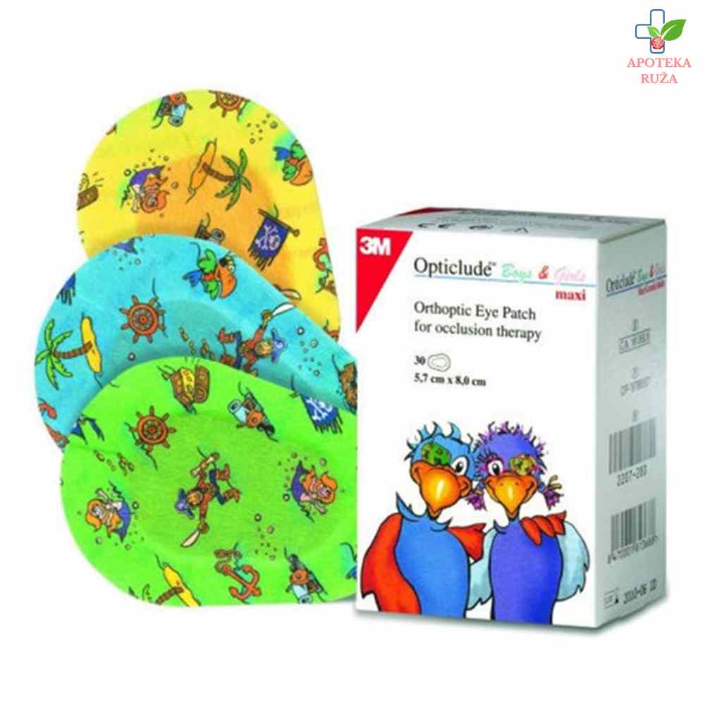 Opticlude Junior flasteri za oči 5,7×8 ŠARENI 30 komada 2539
