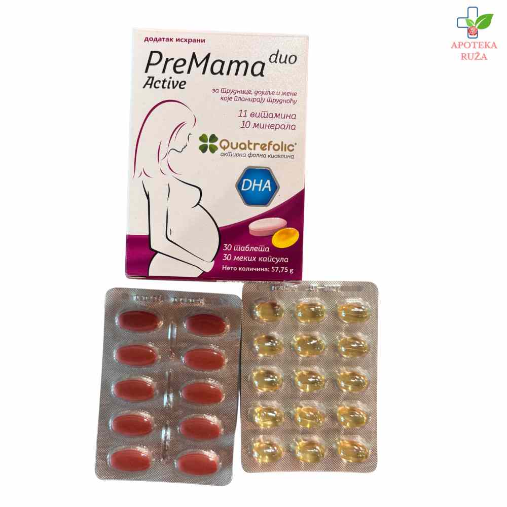 PreMama duo Active 30 tableta + 30 kapsula