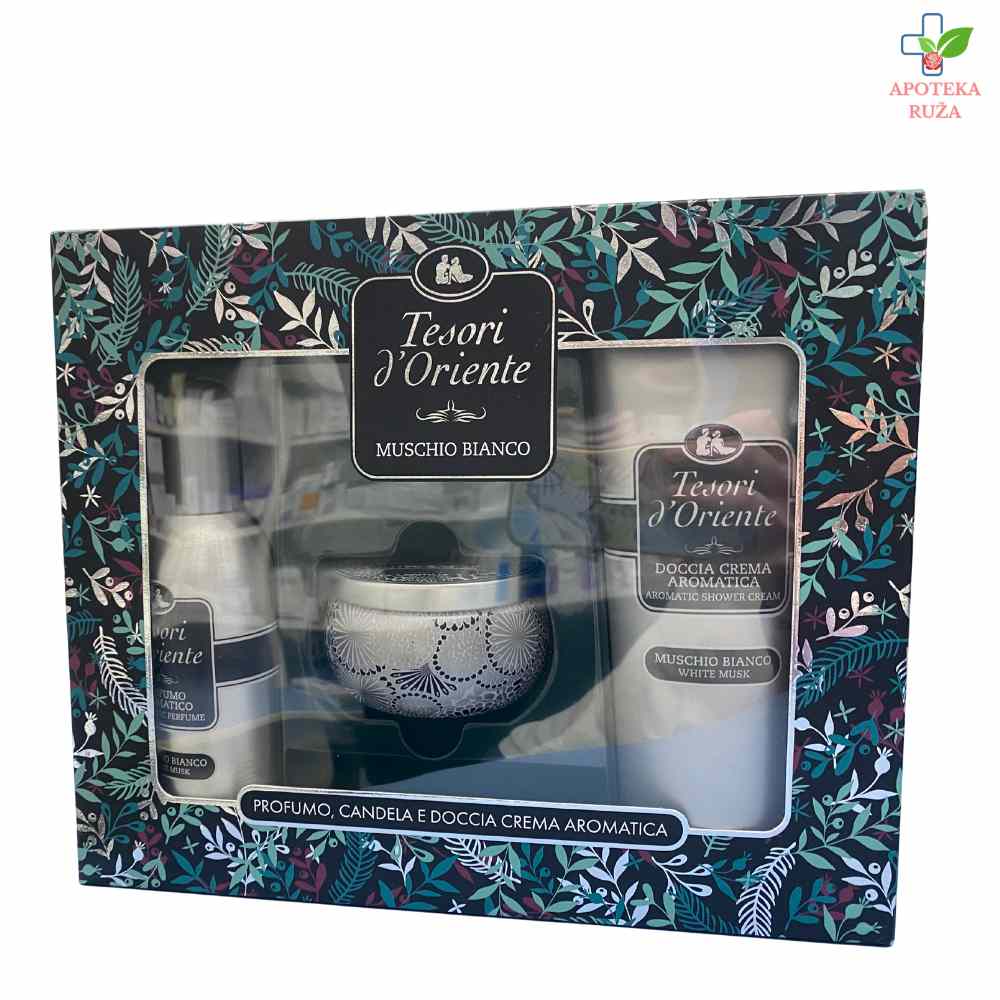 Tesori d’Oriente set Muschino Bianco (parfem 100ml, kupka 250ml i sveća)