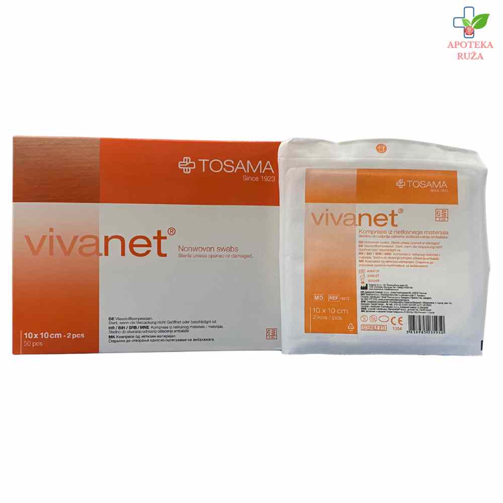 Kompresa sterilna mekana Vivanet 10×10 50 komada